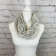 Load image into Gallery viewer, Two Tone Faux Fur Tube Scarf - White Mocha
