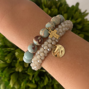 Imperial Jasper Cross Bracelet Set