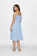 Load image into Gallery viewer, Betsy Blue and White Stripe Tassel Tie Dress
