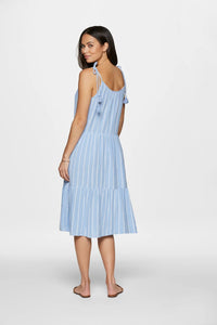 Betsy Blue and White Stripe Tassel Tie Dress