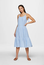 Load image into Gallery viewer, Betsy Blue and White Stripe Tassel Tie Dress
