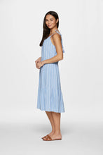 Load image into Gallery viewer, Betsy Blue and White Stripe Tassel Tie Dress
