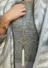 Load image into Gallery viewer, Beaded Tassel Necklace - White
